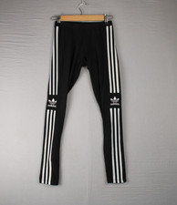 Adidas Womens Jeggings Black Size XSmall 3 White Stripes Trefoil Workout Casual