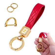 Bling Leather Car Keychain  Microfiber Leather Keychain, Universal Key Fob Ke...