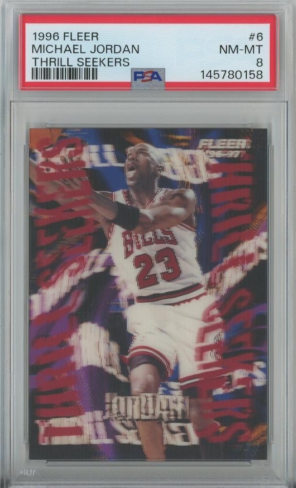 Michael Jordan 1996-97 Fleer Thrill Seekers #6 PSA 8 NM-MT