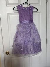 Jessica Girls Lavender Purple Floral Embellished Party Dress Size 10