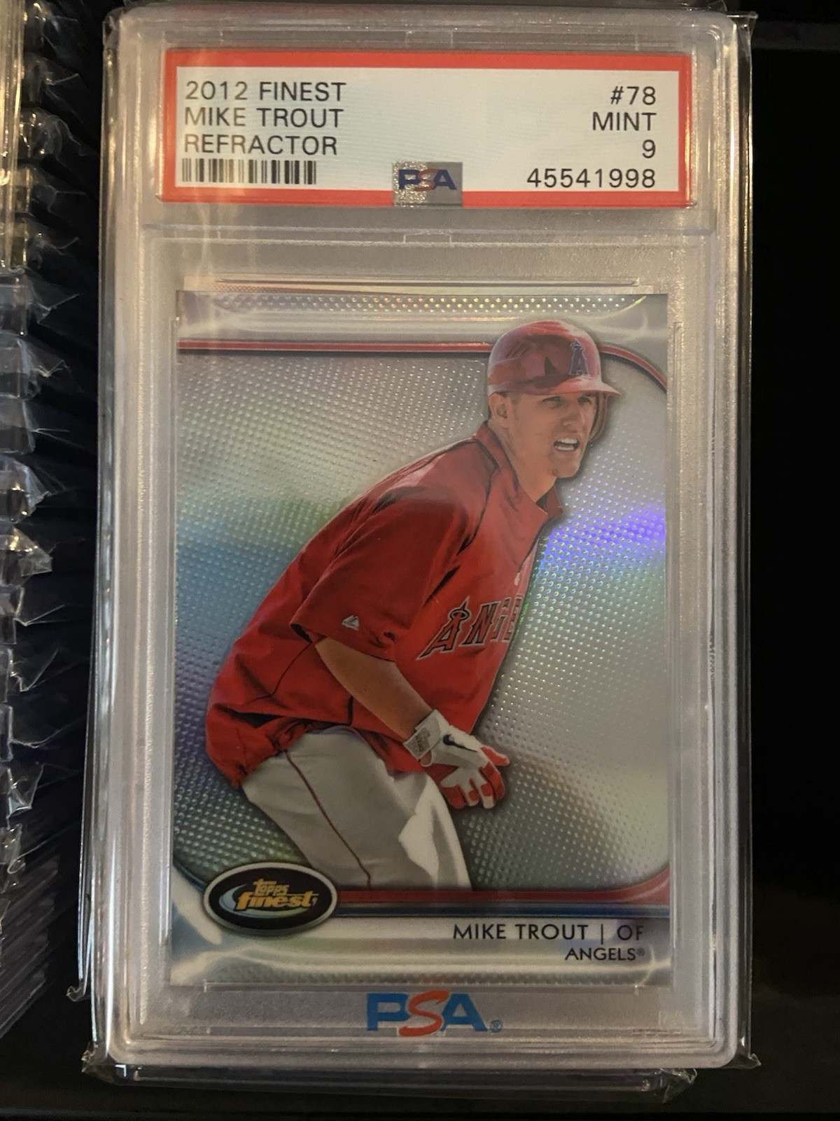 2012 FINEST REFRACTOR MIKE TROUT #78 PSA 9 MINT 2nd YEAR LOS ANGELES ANGELS