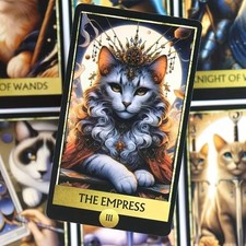 TAROT CARDS SET WHIMSICAL CAT TAROT 78pcs,UNIQUE,BEAUTIFUL ILLUSTRATIONS FOR ACC