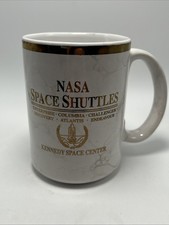 NASA Space Shuttle Kennedy Center White Mug - Vintage Gold Challenger D4