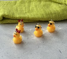4 St&uuml;ck Set Maschenmarkierer Kleine Enten Ducks Gelb Ring 8mm