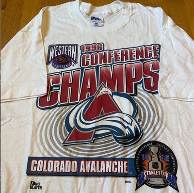 Vintage 1996 Pro Player Colorado Avalanche Western Conference Champs Large