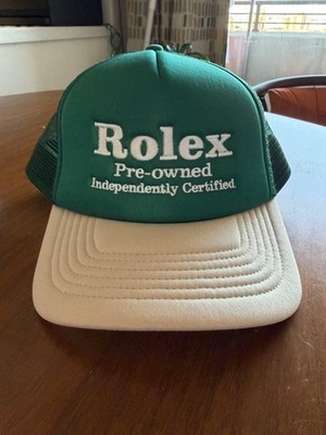 ROLEX Mesh Cap Green White VIP Novelty Promo Hat Adjustable