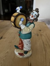 Vintage hand painted porcelain Capodimonte musician clown figurine - Drum