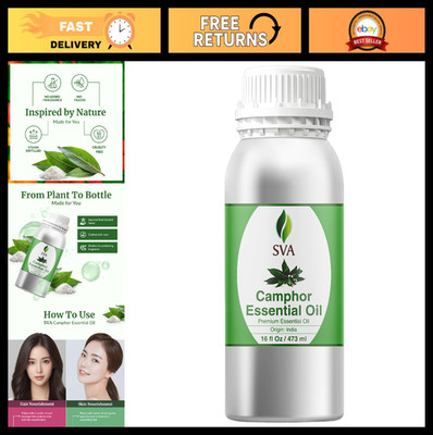 100% Natural Camphor Essential Oil 16 Fl Oz - Aromatherapy, Skin Care, Hair Care