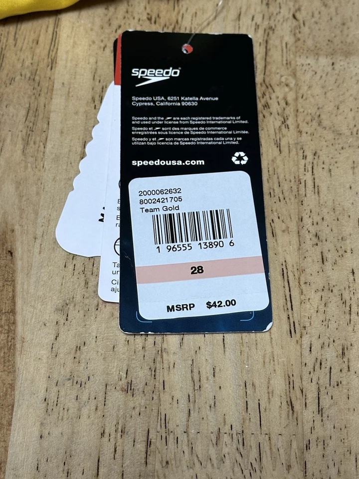 NEW Speedo Men’s Black/Gold Team Gold Drawstring Eco ProL T Size 28 - Image 4 of 4