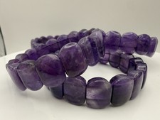 Amethyst Stretch Bracelet Handmade Natural Gemstone Crystal Slider Purple Stone