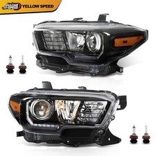Headlights Headlamps Assembly Black w/ LED DRL Fit For 2016-2022 Toyota Tacoma
