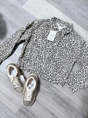 Zara Animal Print denim Jacket