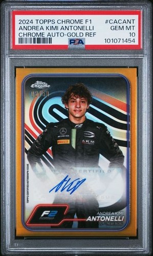 Andrea Kimi Antonelli [Gold Refractor] #CAC-ANT 2024 Topps Chrome Formula 1 Autograph card
