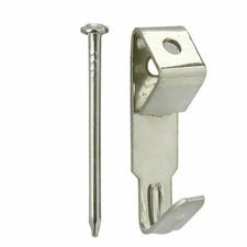 Silver Picture Wall Hooks Decorative Zinc + Pins 1, 3, 10, 25, 100 Chrome