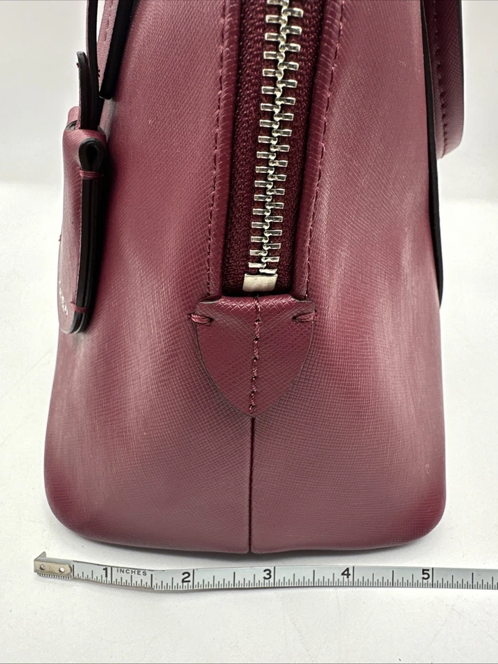 Bolso de Mano Coach Cora Peyton Cúpula F25671 Cuero Borgoña Granate Púrpura Grande Foto 4 de 4