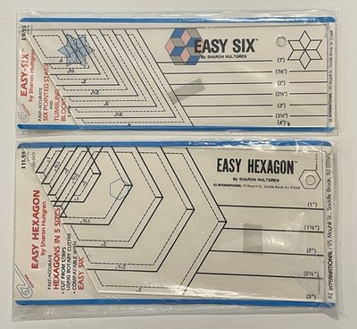 EZ Quliting Acrylic Cutting Templates Easy Hexagon & Easy Six by Sharon Hultgren