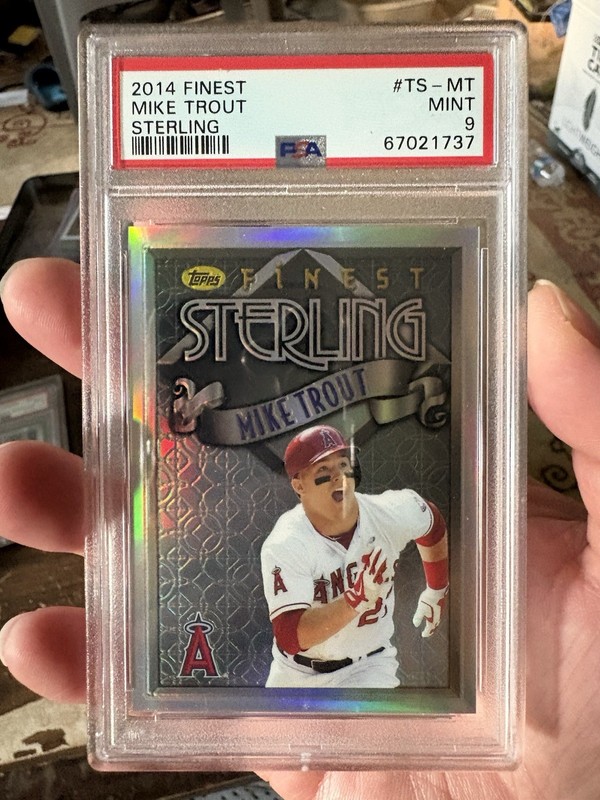 2014 Topps Finest - 1996 Topps Sterling MIKE TROUT PSA 9  no scratches on case 