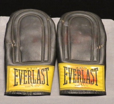 Vintage Everlast Boxing Speed Bag Punching Training Leather Black Gloves 4310