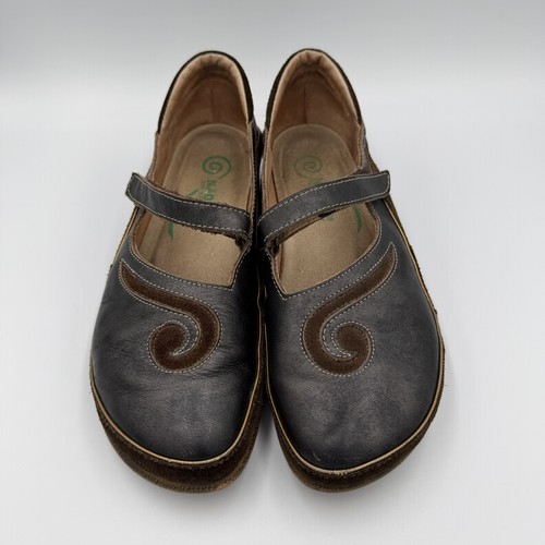 Naot Matai Swirl Brown Mary Jane Shoes Women Size 7.5 Hippie Boho Festival Artsy