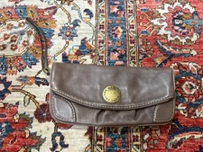 Marc by Marc Jacobs Taupe Brown Leather Wristlet Clutch