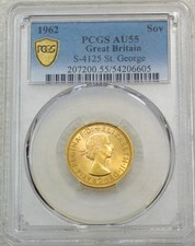 1962 Great Britain Gold Sovereign PCGS AU55 Just Graded New Holder PQ #l292