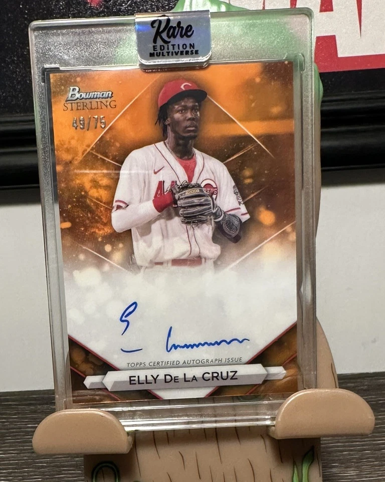 Elly De La Cruz 2023 Bowman Sterling Prospect ON CARD RC Auto Orange /75 - Image 2 of 4