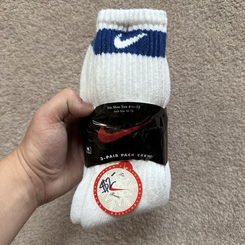 Vintage 90s Nike Swoosh NOS Deadstock Socks 3 Pack Multicolored Rare