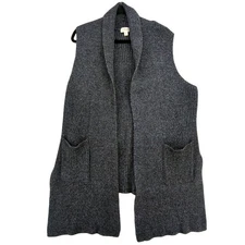 Per Se by Carlisle Sweater Womens XL Blue Wool Knit Cardigan Vest Layering