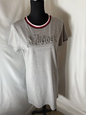 Tommy Hilfiger Gray T-Shirt Logo Embossed Dress Women's NWT Size M