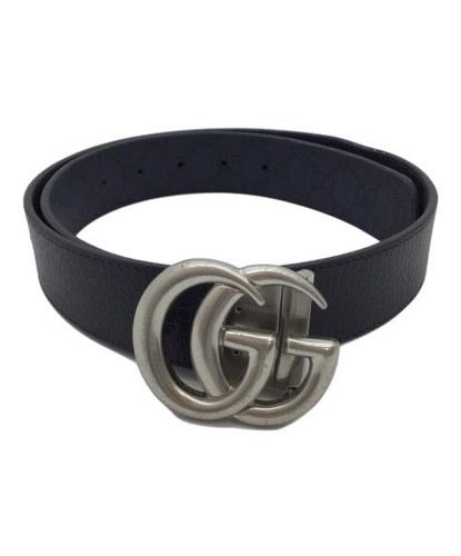GUCCI                    GG Marmont reversible belt navy 627055