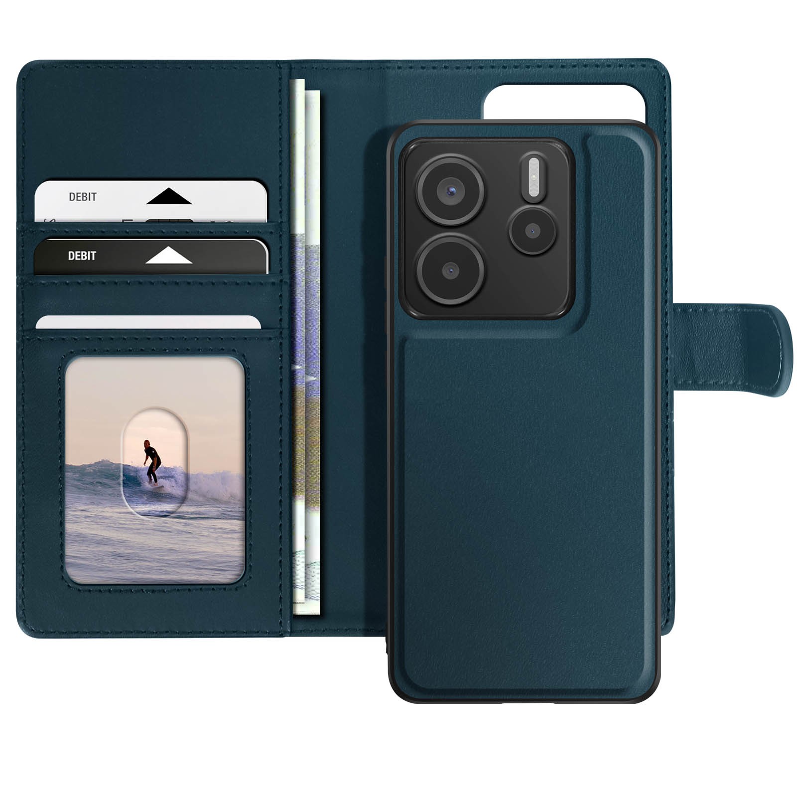 Coque Xiaomi Redmi Note 14 5G Mayaxess avec Étui Détachable Bleu