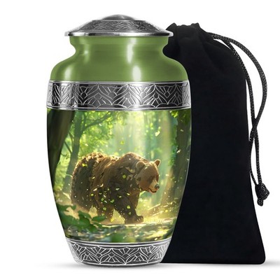 Bear Aura Burial Urns for Ashes Adult Mom, Handcrafted Urn (10 Inch)