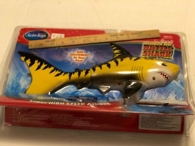 SwimWays Toy Rainbow Reef Battle Shark Yellow Black - New Old Stock