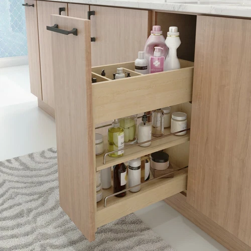 Bathroom Vanity Cabinet Grooming Organizer No Wiggle 8" Vanity-height Pullout - Picture 1 of 4