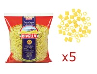 Pasta Divella Italienische Paternosti Rigati Aus Hartweizenmehl 5 StüCk 500 Gr