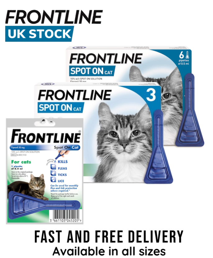 frontline spot on flea & tick treatment for cats 6 pipettes