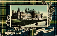 Gordon Clan Tartan, Greetings from Glasgow Art Galleries Vintage Postcard F65