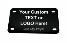 Personalized 4x7 Aluminum Motorcycle License Plate Customize Text Military Logo
