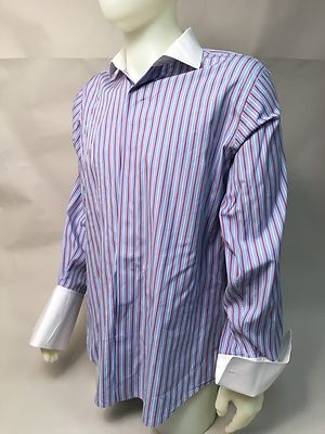 Ensy Taylor Dress Shirt XL Custom Tailored Long Sleeve Striped $350