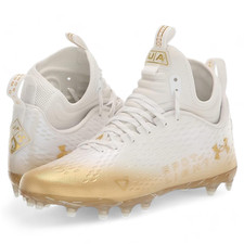 Under Armour UA Spotlight Lux MC 2.0 Football Cleats White/Gold Men's Size 9