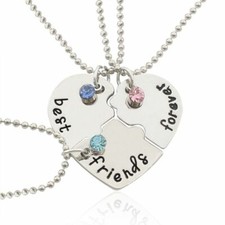 Collar 3 Piezas Best Friends Colgante Letra Forever Estrás Conmemorativo