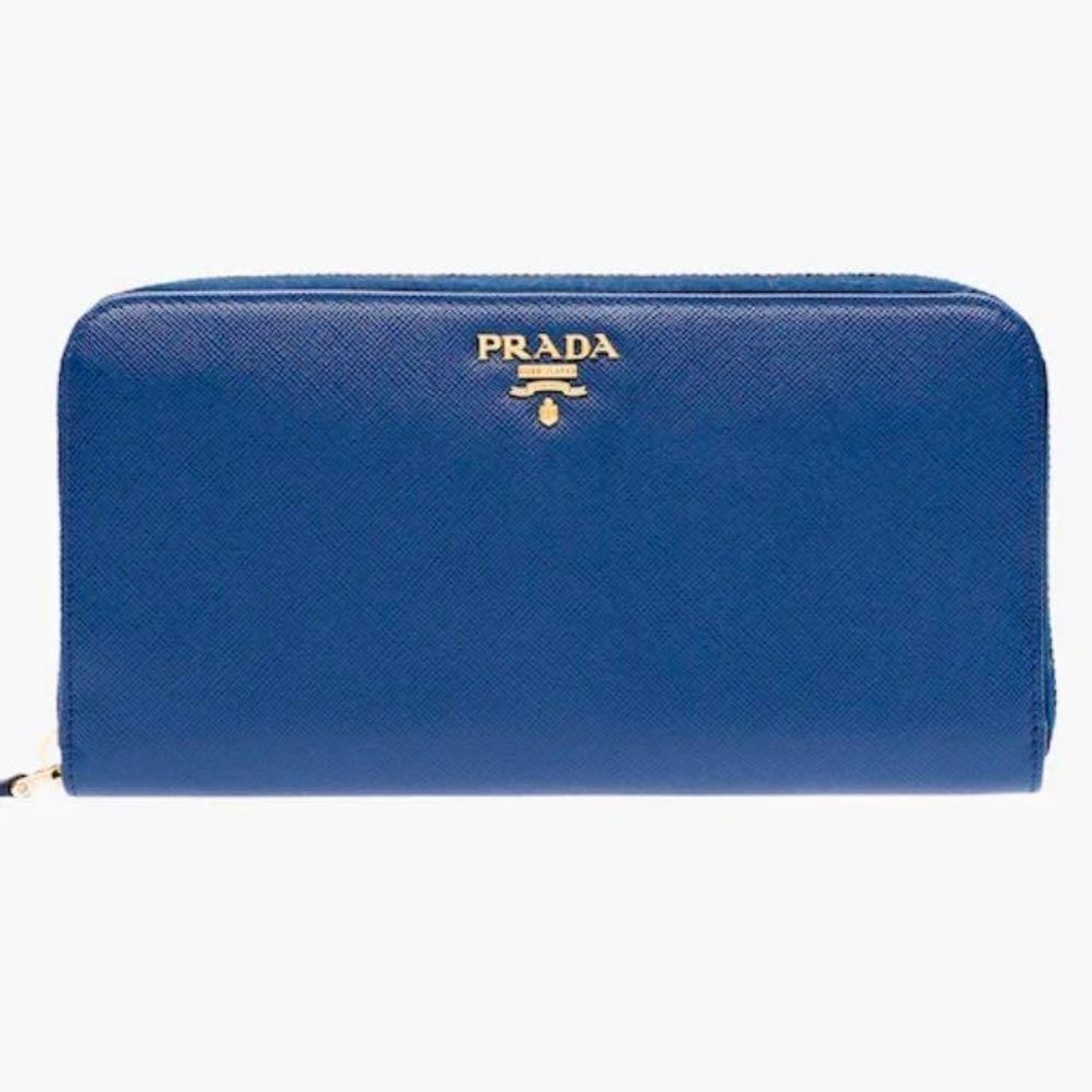 Prada Blue Saffiano Leather Large Zippy Organizer Wallet-image
