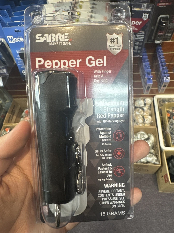 Sabre F15-BUSG-02-NY Black 0.54oz Keychain Pepper Gel Spray