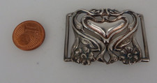 Kleine englische Jugendstil G&uuml;rtelschnalle signiert Sterling Silber 1902 (99805)
