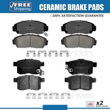 Front and Rear Ceramic Brake Pads w/Hardware for Acura TSX Honda Accord EX EX-L