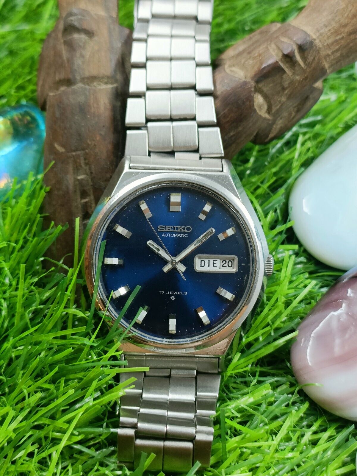 Authentic Seiko Automatic 17 Jewels Day Date Blue Dial Men's 6309-8060  Vintage | eBay