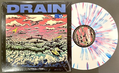 DRAIN - California Cursed Limited White w Blue & Pink Splatter Vinyl LP New Mint