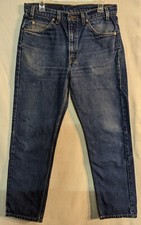 Vintage Levis 505 Orange Tab Tapered Leg 34x29.5 Med. Wash Denim Jean made 06/96