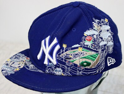 59Fifty Fitted NY Yankeed Stadium Embroidered Hat MLB Cap Blue New Era  Wrap