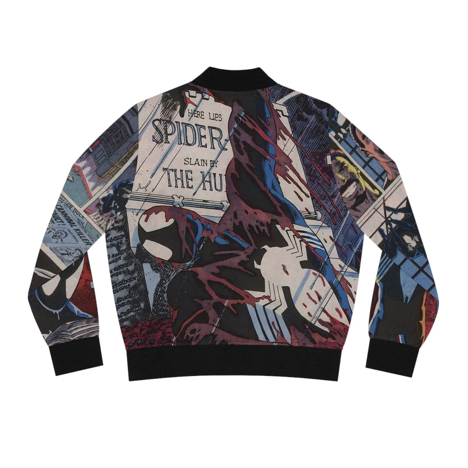 Amazing Spiderman Comics Here Lies Spiderman Superhero Love Bomber Jacket
